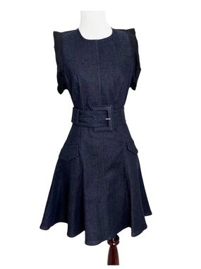 denim dress brand Seamed Midi in Medium Wash S 52½” Detail Bespoke suit Halter Button-Front Denim Mini COLOUR:Beige